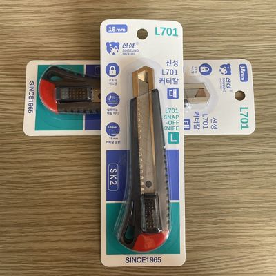 comprar Snap Off Blade Utility Knife Design Ergonômico 18mm Manopla preta e cauda vermelha Fabricação em linha