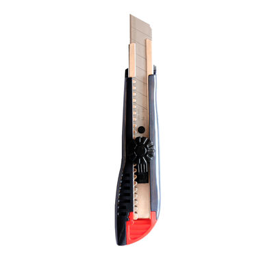 Estilete para drywall com trava de lâmina de 18mm 9mm, corpo em ABS preto com botão giratório