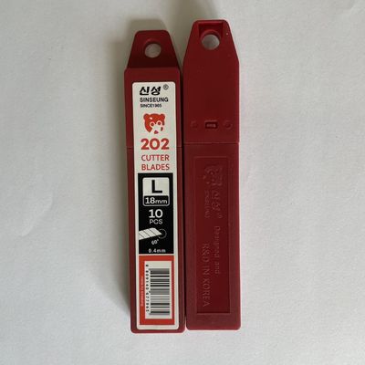 Lâminas de navalha para carpete de 18 mm e 0,4 mm de espessura com ângulo de 60 graus
