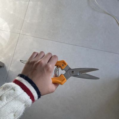 Ideal 200mm Orange Handle Hardware Scissors para corte de tecido de fio de plástico de couro ((SB101)