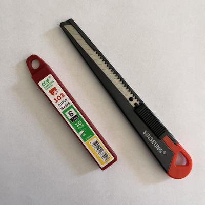 0.38mm espessura 9mm cortador retrátil lâmina de segurança aço de alto carbono lâminas de recarga para envolvimento